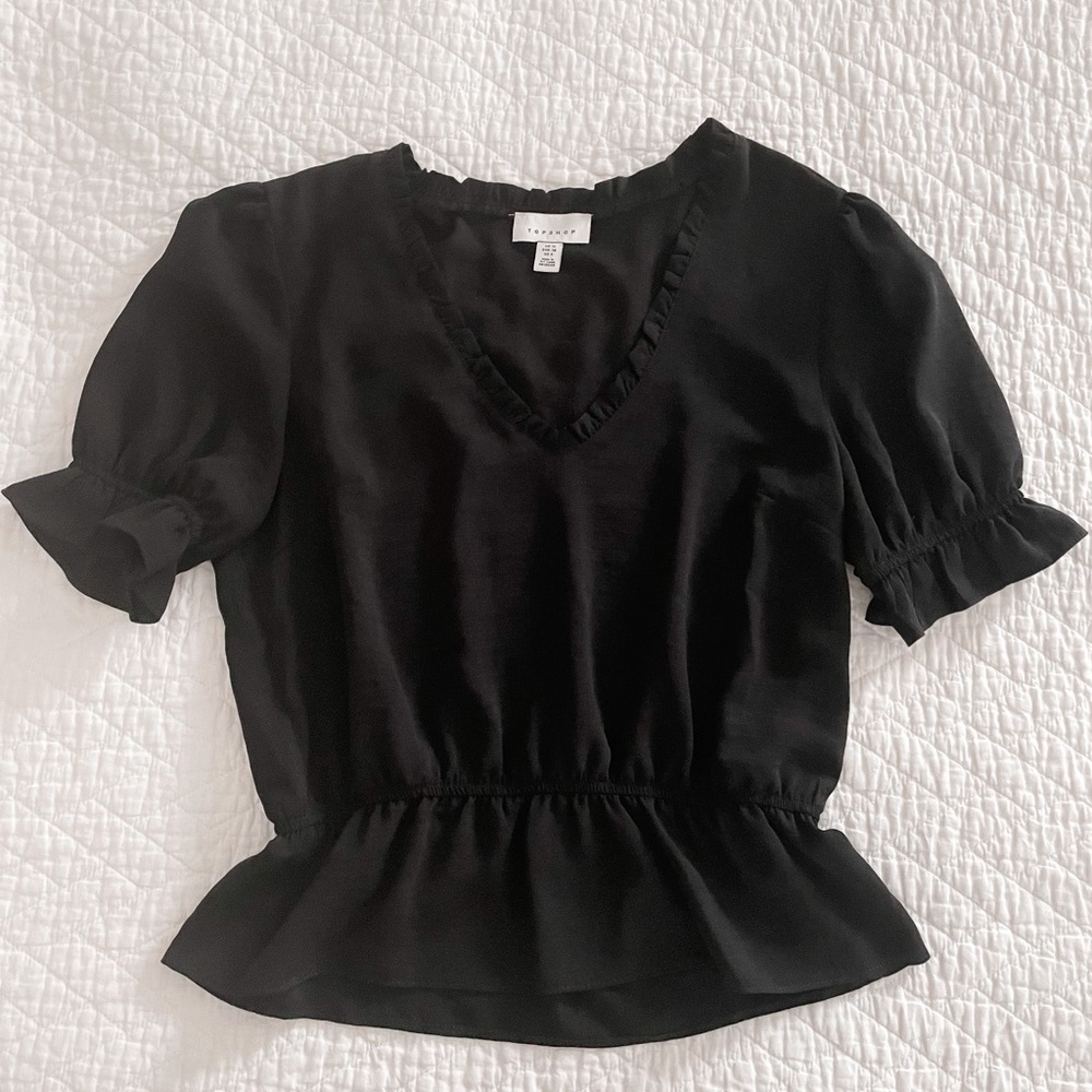 Topshop ruffle detail top